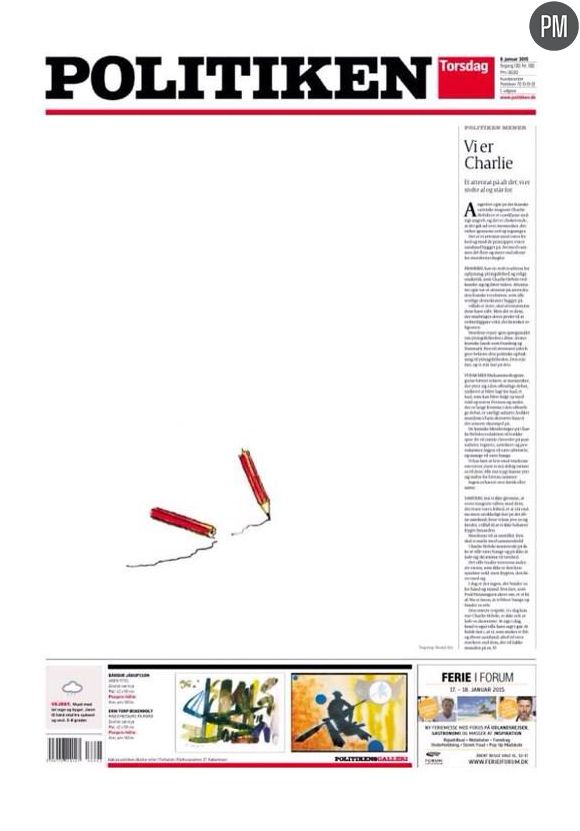 Une de "Politiken", un journal Danois