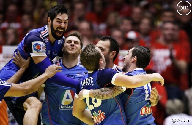 L'équipe de France de handball après sa victoire de l'Euro en 2014