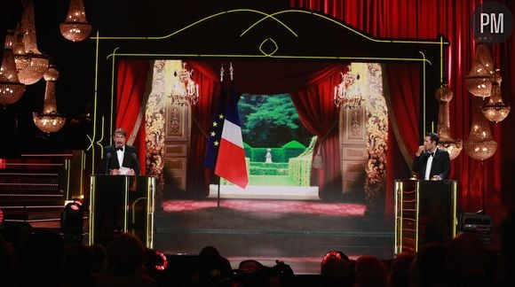 François Morel et Nicolas Bedos lors de la 27ème Nuit des Molières