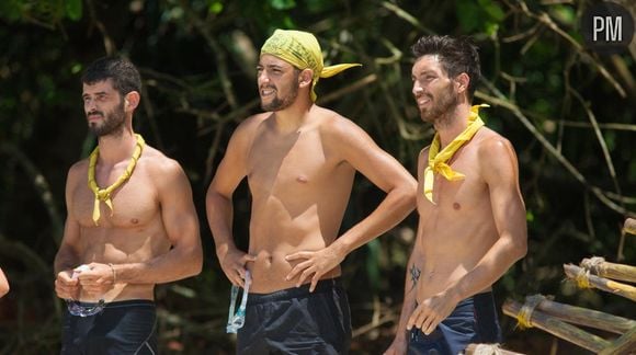 Nessim, Sébastien et Cédric dans "Koh-Lanta" 2015