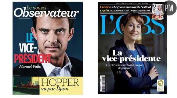 "L'Obs", en 2012 et 2015.