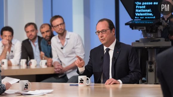 François Hollande sur le plateau du "Supplément" de Canal+ en avril 2015.