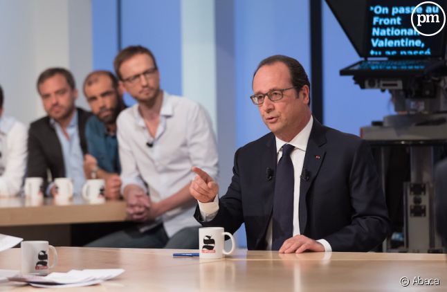 François Hollande sur le plateau du "Supplément" de Canal+ en avril 2015.