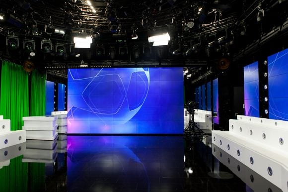 Le grand studio de BFMTV, RMC, RMC Story et RMC Sport