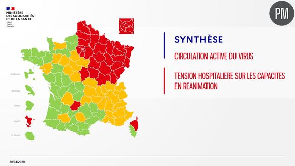 Carte des régions, au 30 avril 2020.