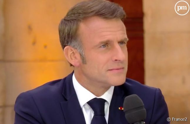 Emmanuel Macron aux "20 Heures" le 6 juin 2025 à l'occasion des 80 ans du Débarquement en Normandie.