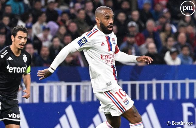 Antoine Lacazette, attaquant de l'Olympique Lyonnais, lors du match contre Monaco en mai 2023.