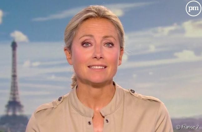 Anne-Sophie Lapix au "20 Heures" de France 2 le mardi 27 août 2024