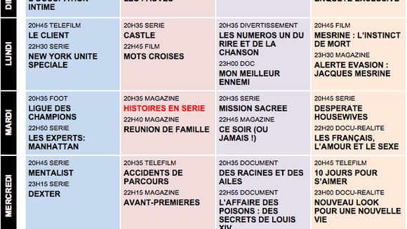 Tous les programmes de la télé du 24 au 30 septembre