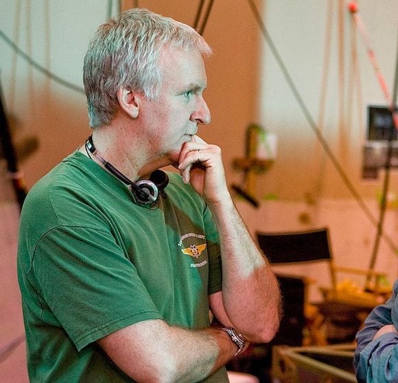 James Cameron et Sigourney Weaver sur le tournage d'"Avatar"