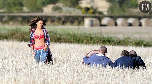 Rihanna sur le tournage du clip "We Found Love"