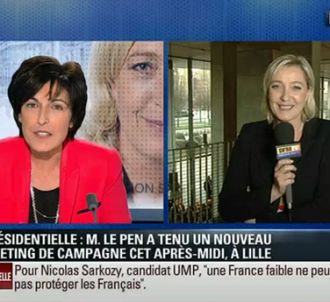 Marine Le Pen et Ruth Elkrief, le 19 février 2012.