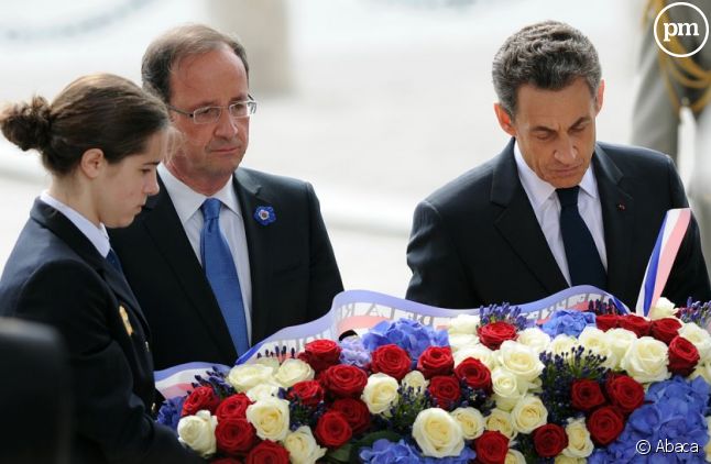 Cérémonie du 8 mai 2012, avec François Hollande et Nicolas Sarkozy