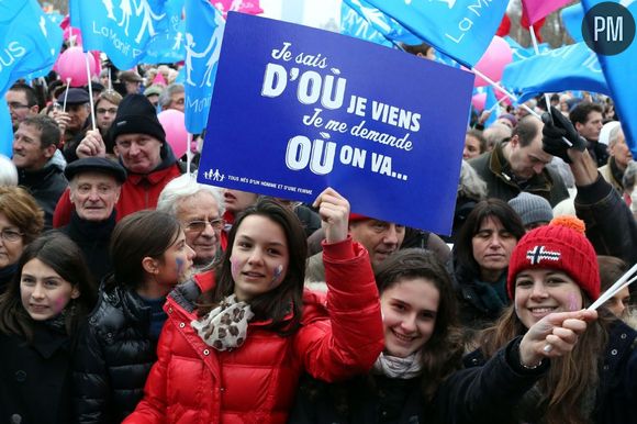 La "manif pour tous" organisée à Paris le 13 janvier 2013.