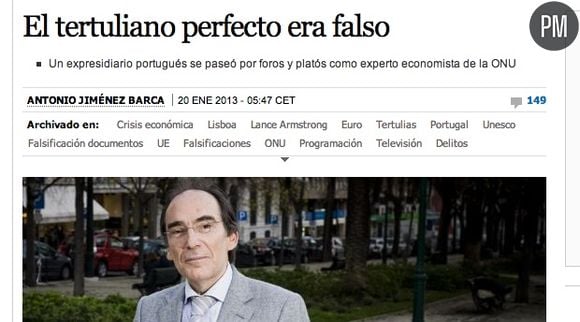 L'article de "El Pais" qui dénonce la superchérie