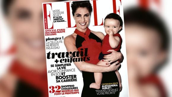 Alessandra Sublet et son bébé à la Une du magazine "Elle"