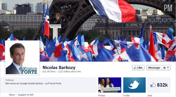 Capture d'écran de la page Facebook de Nicolas Sarkozy