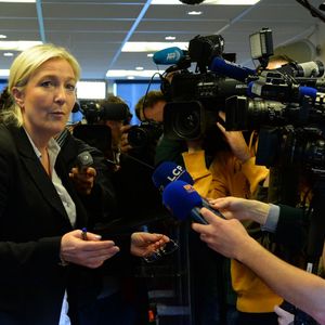 Marine Le Pen face aux journalistes, le 27 mai 2014.