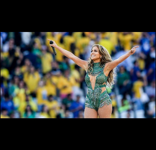 Jennifer Lopez lors de la cérémonie d'ouverture de la Coupe du monde 2014