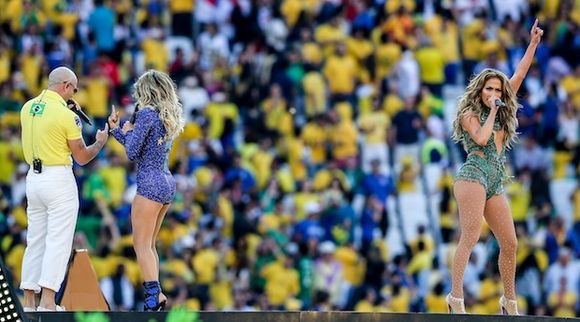 Jennifer Lopez lors de la cérémonie d'ouverture de la Coupe du monde 2014