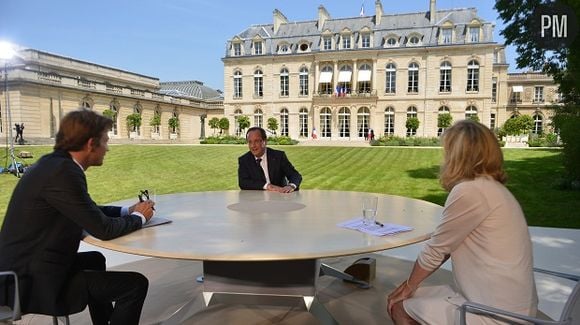 François Hollande lors de l'interview présidentielle du 14 juillet 2013