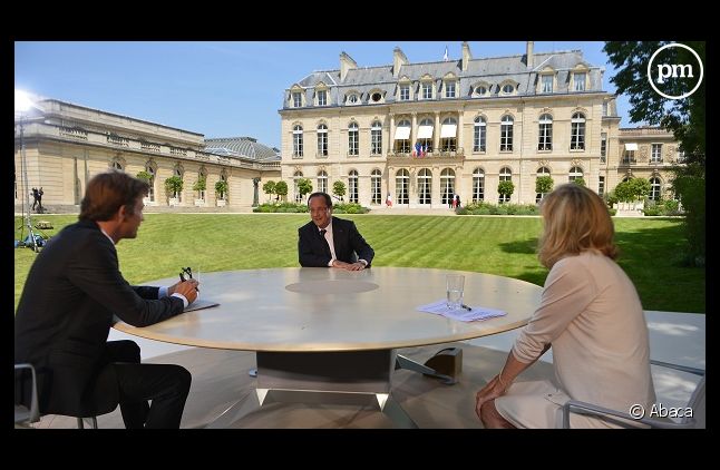 François Hollande lors de l'interview présidentielle du 14 juillet 2013
