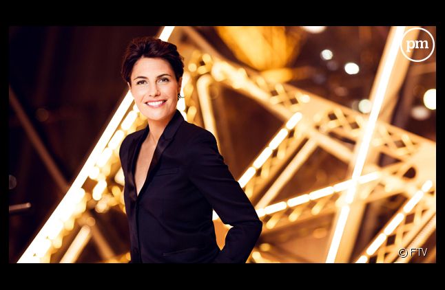 Alessandra Sublet à la Tour Eiffel pour sa nouvelle émission.