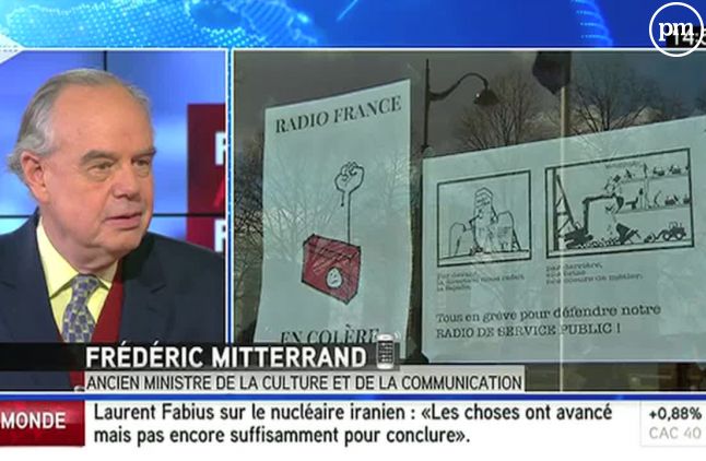 Frédéric Mitterrand, interrogé sur iTELE à propos de Mathieu Gallet.