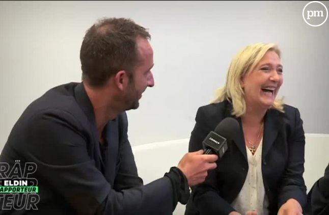 Cyrille Eldin face à Marine Le Pen, dans "Le Grand Journal".