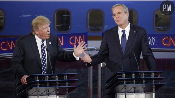 Donald Trump et Jeb Bush lors du débat sur CNN