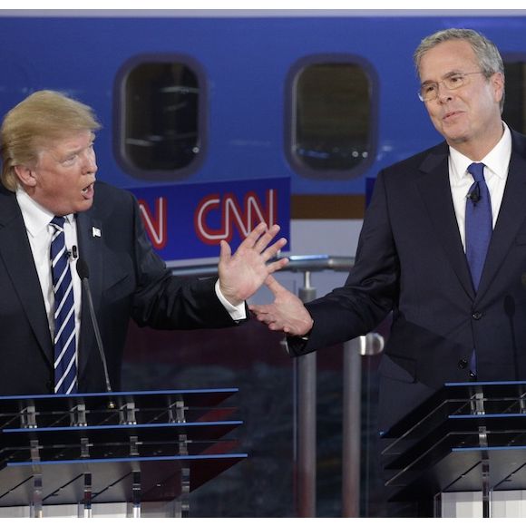 Donald Trump et Jeb Bush lors du débat sur CNN