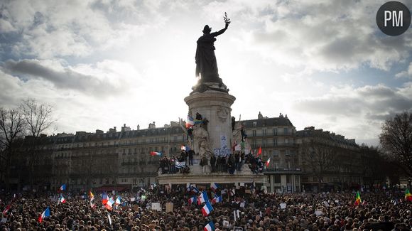 Image de la place de la République (Paris) le 11 janvier 2015