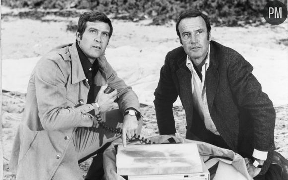 Lee Majors (à gauche) et Richard Anderson dans "L'homme qui valait trois milliards".