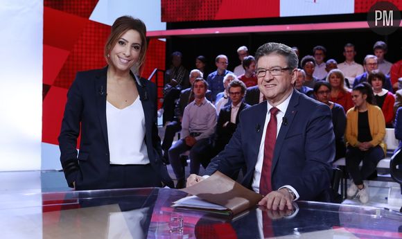 Léa Salamé et Jean-Luc Mélenchon dans "L'émission politique"