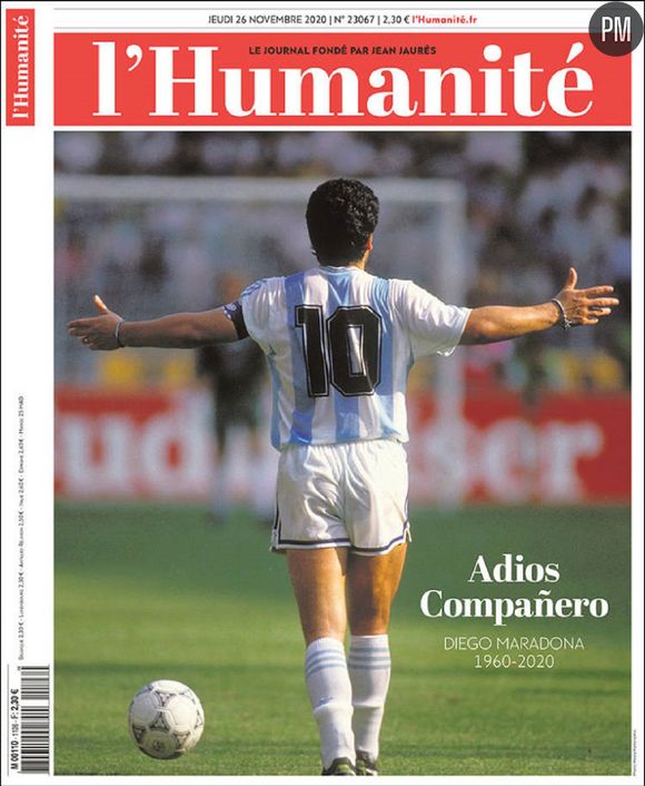 Diego Maradona en Une de "L'humanité".