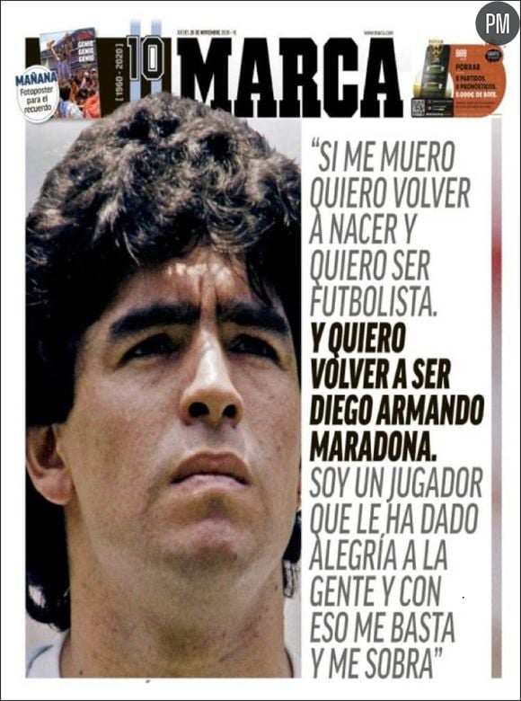 Diego Maradona en Une de "Marca"