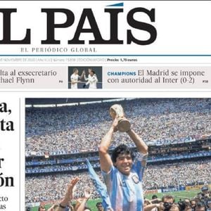 Diego Maradona en Une de "El Pais".