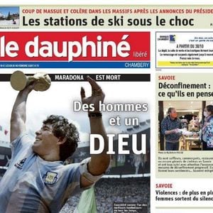 Diego Maradona en Une du "Dauphiné Libéré"