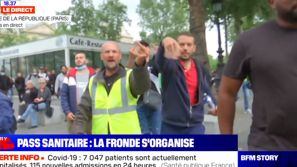 "BFM, cassez-vous !" : Une équipe de BFMTV chassée de la manifestation des antivaccins à Paris hier