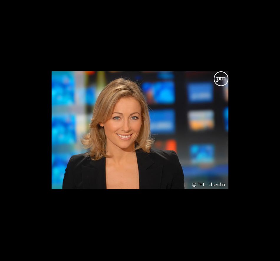 Anne-Sophie Lapix sur le plateau du journal de TF1
