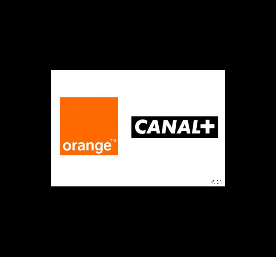 Les logos d'Orange et de Canal+.Canal+.