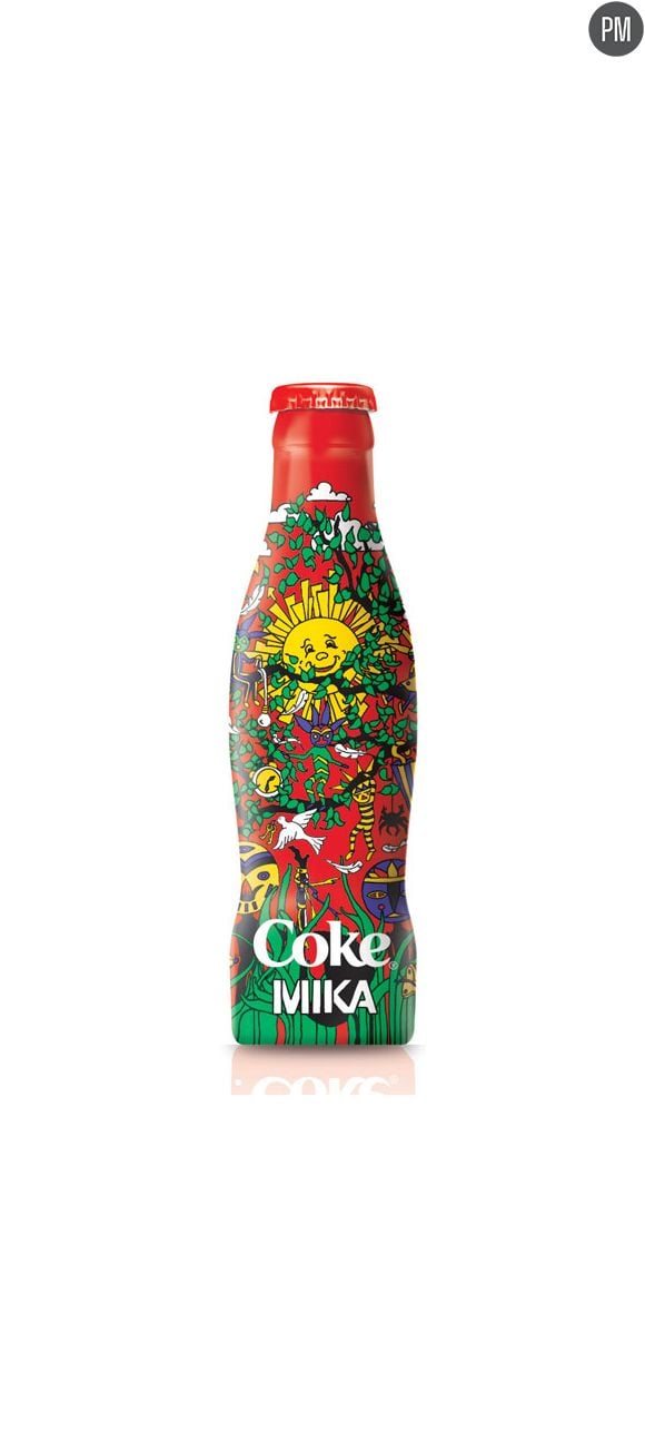 La bouteille "Coca-Cola" dessinée par Mika