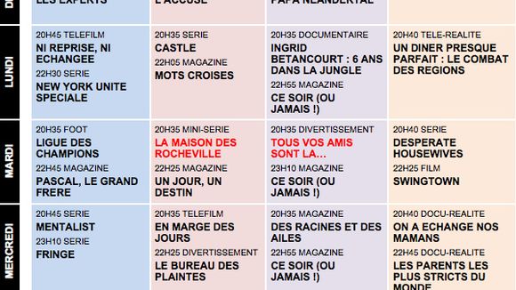 Tous les programmes de la télé du 25 septembre au 1er octobre