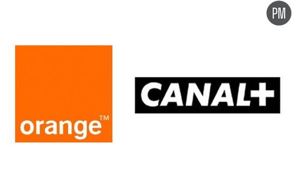 Les logos d'Orange et de Canal+.Canal+.