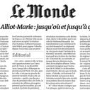 "Le Monde" défend son violent éditorial sur Michèle Alliot-Marie