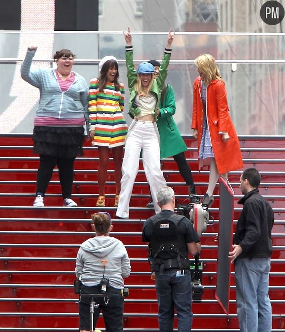 Le tournage de "Glee" à Times Square