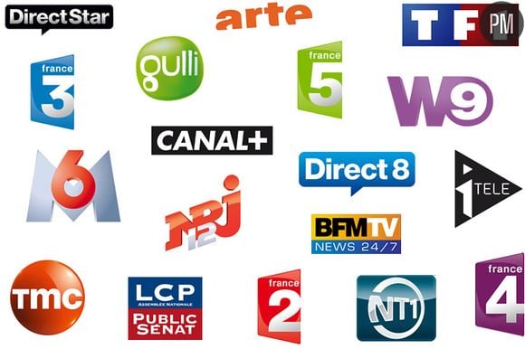 Les logos des chaines de la TNT.