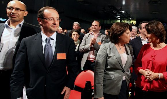 François Hollande, Martine Aubry et Ségolène Royal, en avril 2011