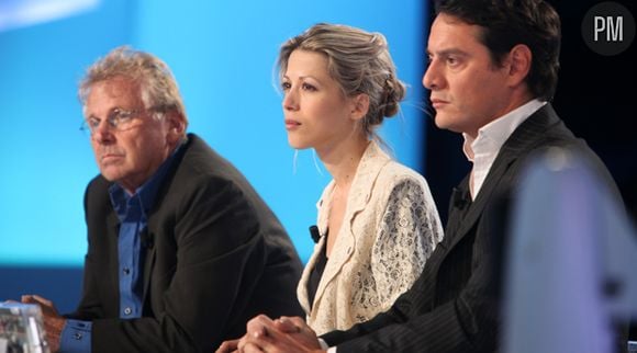 Tristane Banon et son avocat sur le plateau du Grand Journal de Canal + le 19 septembre 2011.