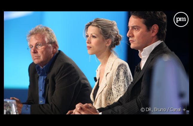 Tristane Banon et son avocat sur le plateau du Grand Journal de Canal + le 19 septembre 2011.